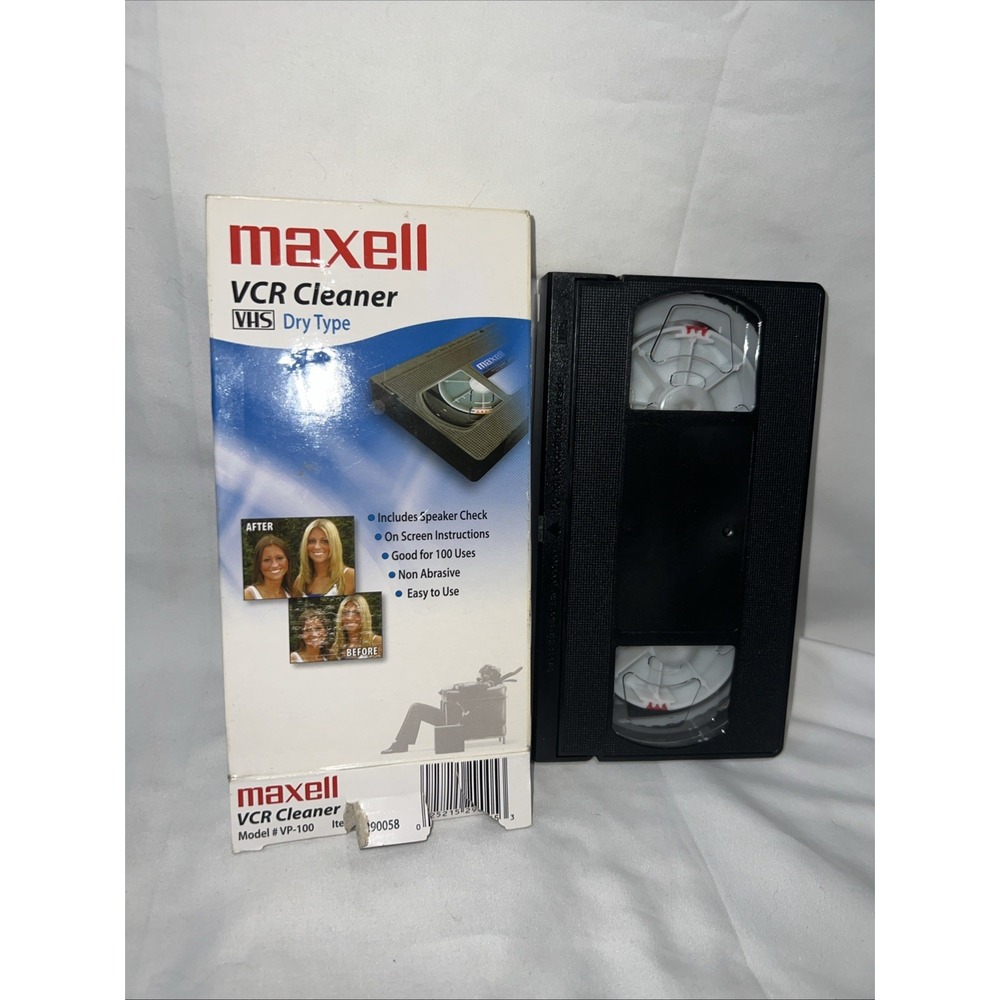 Maxell VP-100 Dry Type VCR Head Cleaner Pre Owned Read